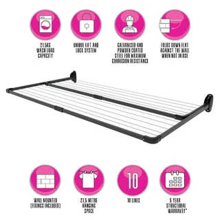 The Casa Twin Fold Down Wall Mounted Clothesline