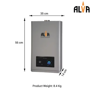 SUMMER SALE ON THE ALVA 14L CONSTANT TEMP LOW PRESSURE GAS GEYSER WITH DIGITAL DISPLAY.