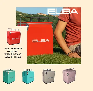 Sale!! Elba Chill Anywhere 13l Retro Metal Cooler Box With Handle Lid.