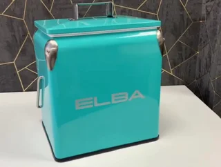 SALE!! ELBA CHILL ANYWHERE 13L RETRO METAL COOLER BOX WITH HANDLE LID.
