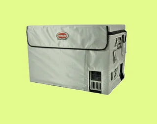 THE SNOMASTER 81.5L DUAL COMPARTMENT S/STEEL PORTABLE F/FREEZER.