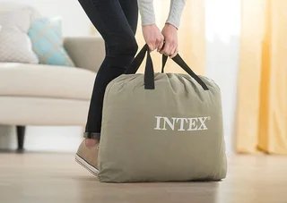 THE ULTIMATE IN COMFORT - INTEX TWIN COMFORT ELEVATED AIRBED WITH FIBERTECH.