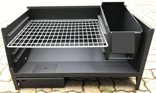 Loose-standing 800 Tabletop-mild-steel, 2,5mm Ms Black Insert Braai.
