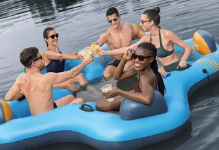 Start Your Party With The Bestway Hydro Force Day Drifter 5-person Inflatable Party Island.