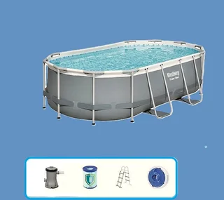 Our Summer Besties Bestway Power Steel Above Ground Pool Framed Pool Oval Set.