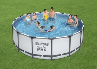 Our Summer Besties: Bestway Round Max Frame Pool Set Grey 16.015l - 457cm X 122cm Pool Set.