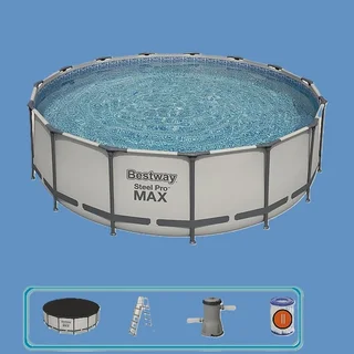 Our Summer Besties: Bestway Round Max Frame Pool Set Grey 16.015l - 457cm X 122cm Pool Set.