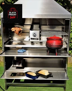 SUMMER SPECIAL-THE 1200mm FREE STANDING 430/304 STAINLESS-STEEL ROCKET BARBEQUE BRAAI.