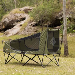 THE ELEVATED COMFORT OF A STRETCHER TENT (SINGLE) WITH THE PROTECTION/ WARMTH