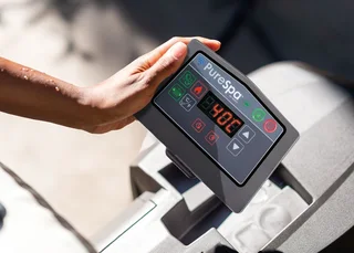 SUMMER SLASH ON THE INTEX 4 PERSON GREYWOOD DELUXE ROUND BUBBLE SPA.