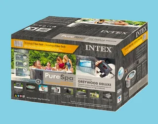 SUMMER SLASH ON THE INTEX 4 PERSON GREYWOOD DELUXE ROUND BUBBLE SPA.