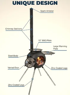 SUMMER MADNESS ON THE OZPIG SERIES 2 PORTABLE WOOD FIRE STOVE COMPLETE. SAVE 15%.