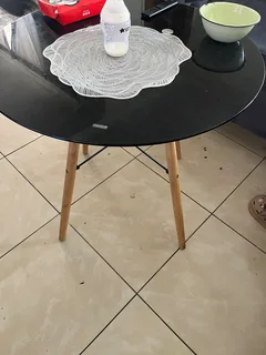 Wardrobe and three foot table with three chairs