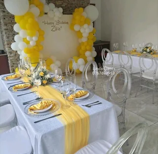 Wedding decor, catering, Baby shower, parties, corporate events, funerals and equipment hire