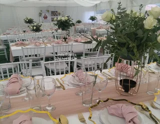 Birthday party, Baby shower, wedding decor, catering, stretch tent, chairs, tables and Rentals