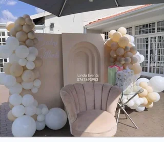 Baby shower, parties, wedding decor, catering, stretch tent, chairs, Balloon garland and equipment h