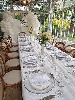 Birthday party, Baby shower, wedding decor, catering, stretch tent, chairs, tables and Rentals
