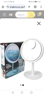 Rechargeable Touch Sensor LED Mirror with Fan – 20cm Diameter