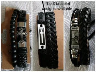 Men&#39;s cross  bracelet and cross Bible Keychain gift set