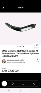 BMW G20/G21 ///M340I / 330I/ IS OEM CARBON FIBER FRONT BUMPER SPLITTERS