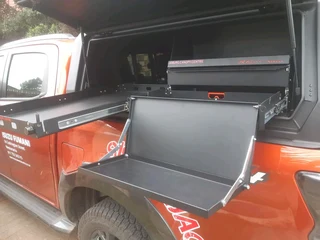 Drop down table utility box storage box