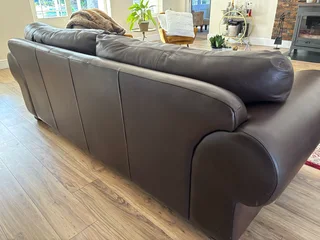 Classic brown Coricraft Leather Couch with studs
