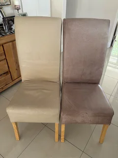 High-backed, Coricraft leather dining room chairs