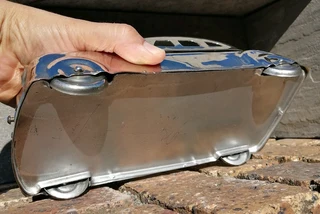 Vintage Nickle Plate Car Betel Nut Brass Box