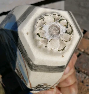 Rare Antique Satsuma Hanging Vase unusual Triangular style