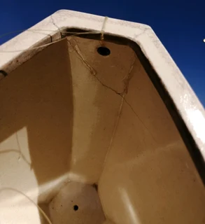 Rare Antique Satsuma Hanging Vase unusual Triangular style