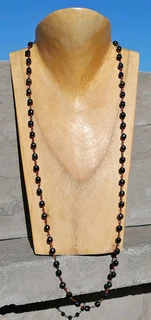 vtg Black Onyx Stone Necklace 35.5 cm Diameter