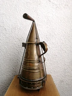 Antique Brass Travel Coffee Pot Teapot Simmer Pot w/ Warmer Vintage Brass Decor