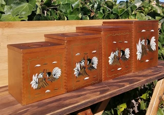 Mid-Century Nesting Cannisters Set Japan