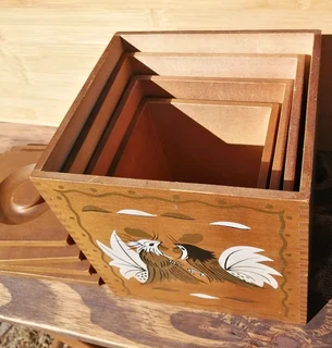 Mid-Century Nesting Cannisters Set Japan