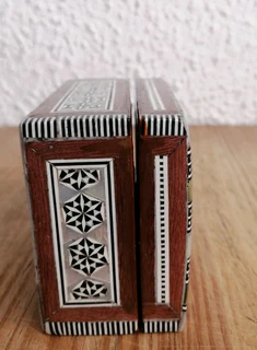 vtg mother of pearl inlaid Egyptian jewelry box