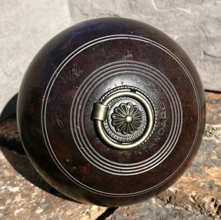 Bowling Ball Doorstop Vtg Upcycle