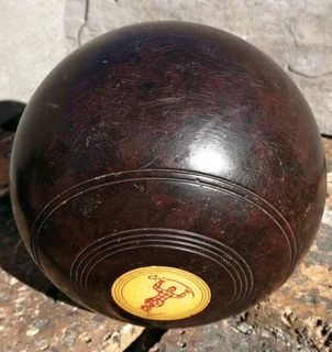 Bowling Ball Doorstop Vtg Upcycle