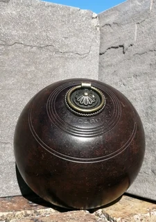 Bowling Ball Doorstop Vtg Upcycle