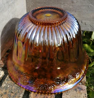 Large Carnival Glass Punch Bowl