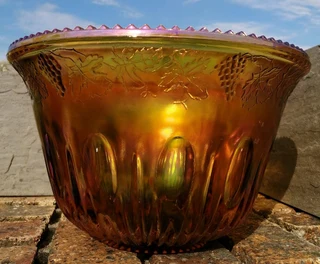 Large Carnival Glass Punch Bowl