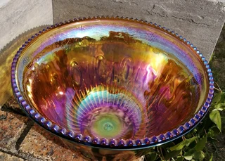 Large Carnival Glass Punch Bowl