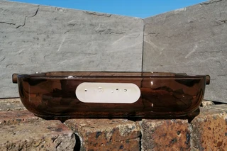 Vintage Rare Pyrex England Amber Square Casserole with &#39;drop&#39; handles