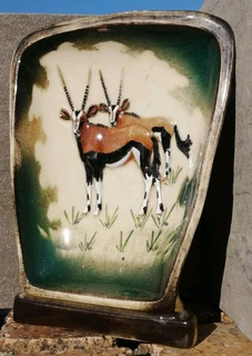 Rare Find* Gemsbok Ceramic Wall Art Handmade SA