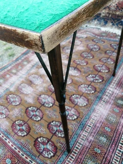 Vtg Antique Bridge Card Occasional Table Fold-Up Legs- Original Ferguson Bros.
