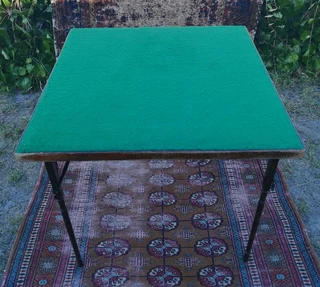 Vtg Antique Bridge Card Occasional Table Fold-Up Legs- Original Ferguson Bros.