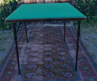 Vtg Antique Bridge Card Occasional Table Fold-Up Legs- Original Ferguson Bros.