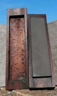 Vtg Combination Sharpening Stone in Wooden Box