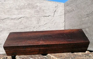 Vtg Combination Sharpening Stone in Wooden Box