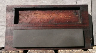 Vtg Combination Sharpening Stone in Wooden Box