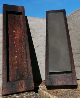 Vtg Combination Sharpening Stone in Wooden Box